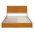 Andorra King Platform Bed with Panel Footboard & TXL Trundle in Light Toffee