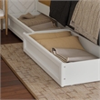 Clayton Twin XL Wood Platform Bed with Panel Footboard & Drawers in White