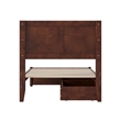 Clayton Twin XL Wood Platform Bed with Panel Footboard & Drawers in Walnut