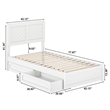 Clayton Twin Wood Platform Bed with Panel Footboard and Storage Drawers in White