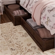 Clayton Twin Wood Platform Bed with Panel Footboard & Storage Drawers in Walnut