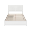 Clayton Full Wood Platform Bed with Panel Footboard and Storage Drawers in White