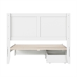 Clayton Full Wood Platform Bed with Panel Footboard and Storage Drawers in White