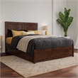 Clayton Full Wood Platform Bed with Panel Footboard & Storage Drawers in Walnut