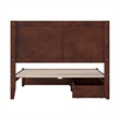 Clayton Full Wood Platform Bed with Panel Footboard & Storage Drawers in Walnut
