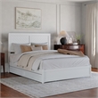 Clayton Queen Wood Platform Bed with Panel Footboard & Storage Drawers in White