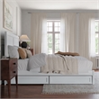 Clayton Queen Wood Platform Bed with Panel Footboard & Storage Drawers in White