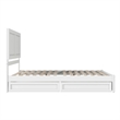 Clayton Queen Wood Platform Bed with Panel Footboard & Storage Drawers in White
