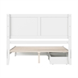 Clayton Queen Wood Platform Bed with Panel Footboard & Storage Drawers in White
