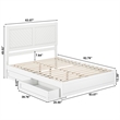 Clayton Queen Wood Platform Bed with Panel Footboard & Storage Drawers in White