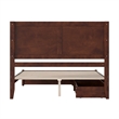 Clayton Queen Wood Platform Bed with Panel Footboard & Storage Drawers in Walnut
