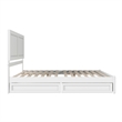Clayton King Wood Platform Bed with Panel Footboard and Storage Drawers in White