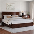 Clayton King Wood Platform Bed with Panel Footboard & Storage Drawers in Walnut