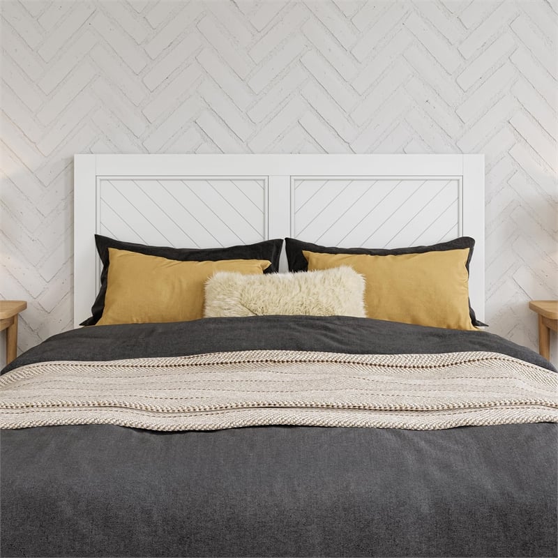 Clayton Twin XL Wood Platform Bed with Panel Footboard & TXL Trundle in White