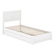 Clayton Twin XL Wood Platform Bed with Panel Footboard & TXL Trundle in White