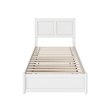Clayton Twin XL Wood Platform Bed with Panel Footboard & TXL Trundle in White