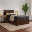 Clayton Twin XL Wood Platform Bed with Panel Footboard & TXL Trundle in Walnut
