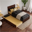 Clayton Twin XL Wood Platform Bed with Panel Footboard & TXL Trundle in Walnut