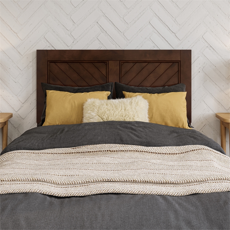 Clayton Twin XL Wood Platform Bed with Panel Footboard & TXL Trundle in Walnut