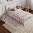Clayton Twin Wood Platform Bed with Panel Footboard and Twin Trundle in White