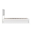 Clayton Twin Wood Platform Bed with Panel Footboard and Twin Trundle in White