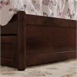 Clayton Twin Wood Platform Bed with Panel Footboard and Twin Trundle in Walnut