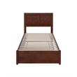 Clayton Twin Wood Platform Bed with Panel Footboard and Twin Trundle in Walnut