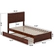 Clayton Twin Wood Platform Bed with Panel Footboard and Twin Trundle in Walnut