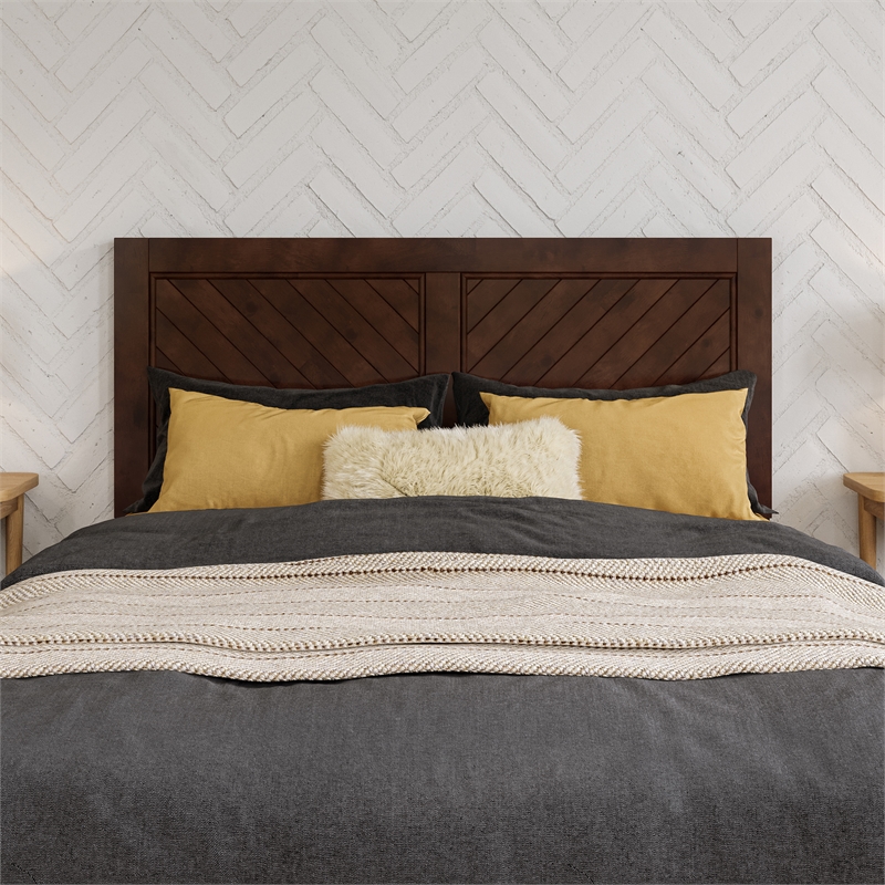 Clayton Full Wood Platform Bed with Panel Footboard and Twin Trundle in Walnut