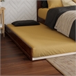 Clayton Full Wood Platform Bed with Panel Footboard and Twin Trundle in Walnut