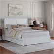 Clayton Queen Wood Platform Bed with Panel Footboard & Twin XL Trundle in White