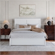Clayton Queen Wood Platform Bed with Panel Footboard & Twin XL Trundle in White