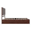 Clayton Queen Wood Platform Bed with Panel Footboard & Twin XL Trundle in Walnut