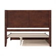 Clayton Queen Wood Platform Bed with Panel Footboard & Twin XL Trundle in Walnut