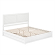 Clayton King Wood Platform Bed with Panel Footboard and Twin XL Trundle in White