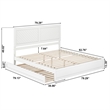 Clayton King Wood Platform Bed with Panel Footboard and Twin XL Trundle in White