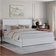 Clayton King Wood Platform Bed with Panel Footboard and Twin XL Trundle in White