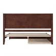 Clayton King Wood Platform Bed with Panel Footboard & Twin XL Trundle in Walnut