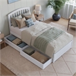 Lucia Twin XL Platform Bed with Panel Footboard & 2 Storage Drawers in White