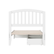 Lucia Twin XL Platform Bed with Panel Footboard & 2 Storage Drawers in White