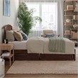 Lucia Twin XL Platform Bed with Panel Footboard & 2 Storage Drawers in Walnut
