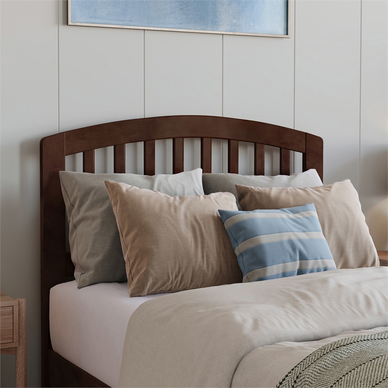 Lucia Twin XL Platform Bed with Panel Footboard & 2 Storage Drawers in Walnut