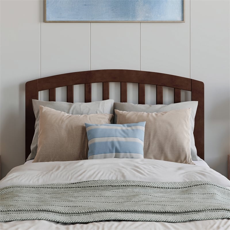 Lucia Twin XL Platform Bed with Panel Footboard & 2 Storage Drawers in Walnut