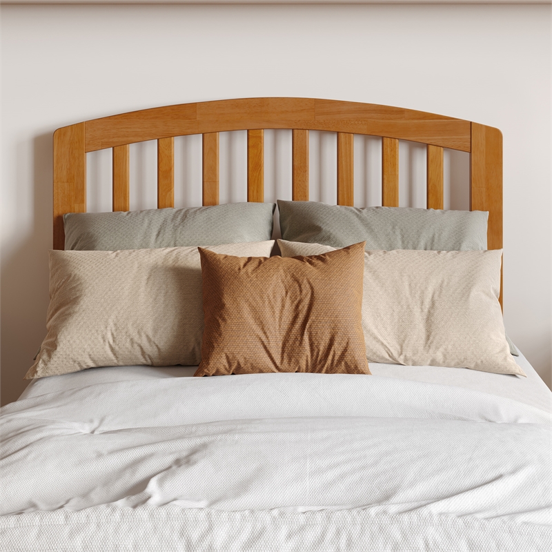 Lucia Twin XL Platform Bed w Panel Footboard & 2 Storage Drawers in Light Toffee