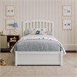 Lucia Twin Platform Bed with Panel Footboard & 2 Storage Drawers in White
