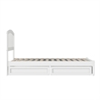 Lucia Twin Platform Bed with Panel Footboard & 2 Storage Drawers in White