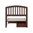 Lucia Twin Platform Bed with Panel Footboard & 2 Storage Drawers in Walnut
