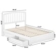 Lucia Full Platform Bed with Panel Footboard & 2 Storage Drawers in White