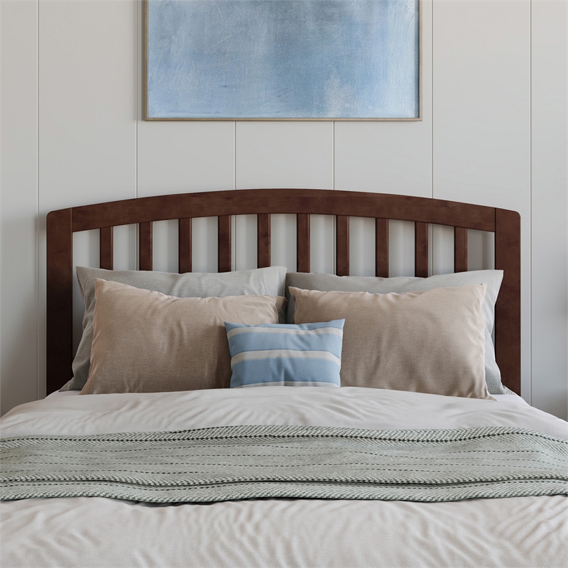 Lucia Full Platform Bed with Panel Footboard & 2 Storage Drawers in Walnut