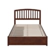 Lucia Full Platform Bed with Panel Footboard & 2 Storage Drawers in Walnut